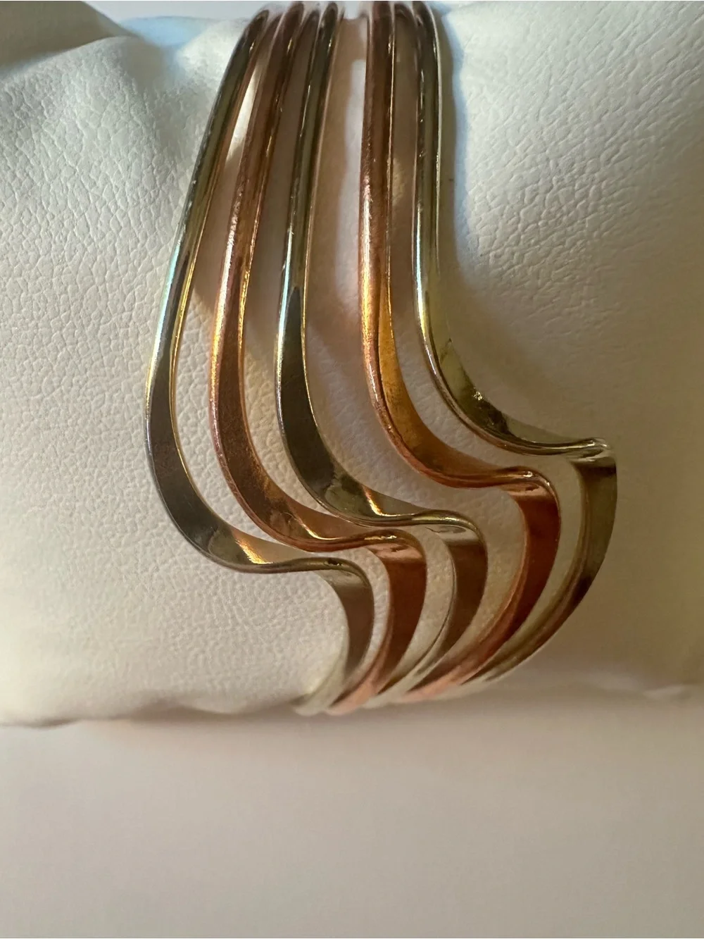 Fashion Jewelry Gold-Tone Layered Wave Open Cuff Bracelet